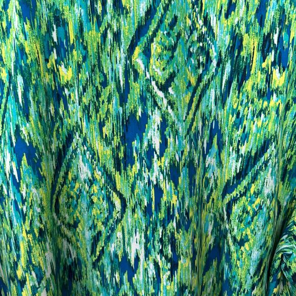 Catherines Button Up Shirt Womens 2X Top Green Yellow Blue‎ Career Work Office - Picture 4 of 5